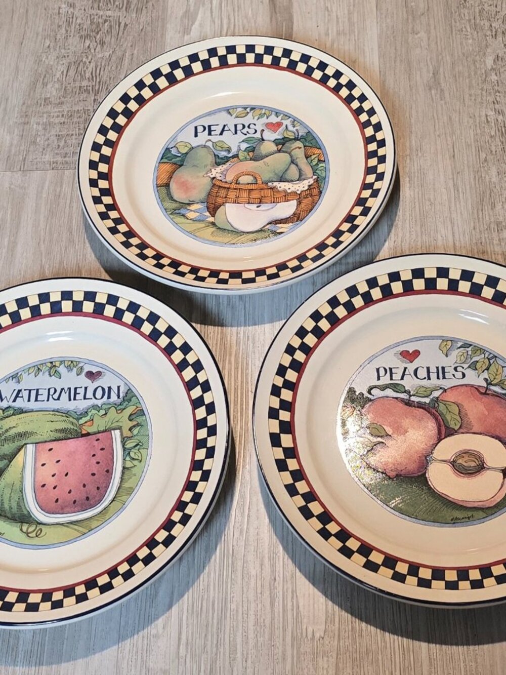 Vintage Certified International Harvest Fair Dinner Plates Set of 3 Susan Winget
